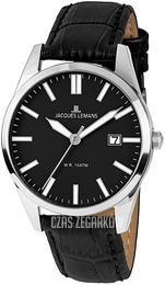 Jacques Lemans Vienna Czarny/Skóra Ø40 mm 1-2002D