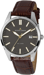 Jacques Lemans Vienna Szary/Skóra Ø40 mm 1-2002G