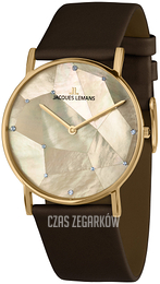 Jacques Lemans York Żółte złoto/Skóra Ø37 mm 1-2050E
