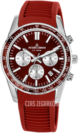 Jacques Lemans Liverpool Czerwony/Guma Ø39 mm 1-2059E