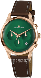 Jacques Lemans Retro Classic Zielony/Skóra Ø38 mm 1-2067H