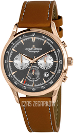 Jacques Lemans Retro Classic Szary/Skóra Ø41 mm 1-2068F