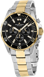 Jacques Lemans Liverpool Czarny/Stal w odcieniu złota Ø44 mm 1-2091I