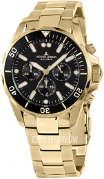 Jacques Lemans Liverpool Czarny/Stal w odcieniu złota Ø44 mm 1-2091J