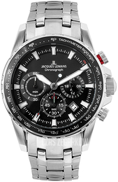 Jacques Lemans Liverpool Czarny/Stal Ø42 mm 1-2099D