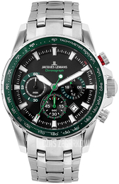 Jacques Lemans Liverpool Czarny/Stal Ø42 mm 1-2099F