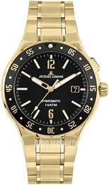 Jacques Lemans Hybromatic Czarny/Stal w odcieniu złota Ø42 mm 1-2109J