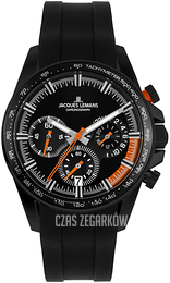 Jacques Lemans Liverpool Czarny/Guma Ø40 mm 1-2127D