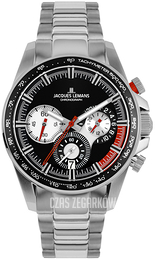 Jacques Lemans Liverpool Czarny/Stal Ø40 mm 1-2127E