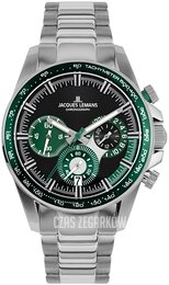 Jacques Lemans Liverpool Czarny/Stal Ø40 mm 1-2127G