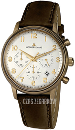 Jacques Lemans Retro Classic Biały/Skóra Ø39 mm N-209ZL