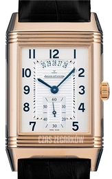 Jaeger LeCoultre Reverso Complictaion Grande Duo Srebrny/Skóra 44.4x32.15 mm 3742421