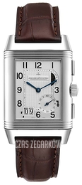 Jaeger LeCoultre Reverso Complictaion Grande GMT Srebrny/Skóra 46x29 mm 3028420
