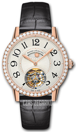 Jaeger LeCoultre Rendez-Vous Tourbillon Day & Night Srebrny/Skóra Ø39 mm 3412407