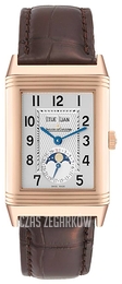 Jaeger LeCoultre Grande Reverso Calendar Pink Gold Srebrny/Skóra 3752520