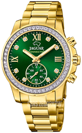 Jaguar Connected Zielony/Stal w odcieniu złota Ø36.5 mm J983/5