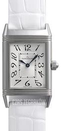Jaeger LeCoultre Reverso Joaillerie Duetto Classique Srebrny/Skóra 38.7x23 mm 2568402