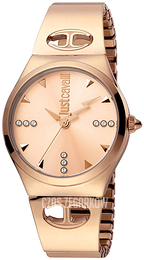 Just Cavalli Logo Różowe złoto/Stal w kolorze różowego złota Ø34 mm JC1L027M0065