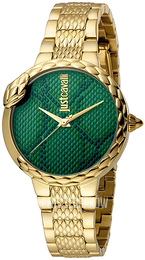 Just Cavalli Animal Zielony/18 karatowe żółte złoto Ø34 mm JC1L030M0075