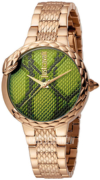 Just Cavalli Animal Zielony/Stal w kolorze różowego złota Ø34 mm JC1L030M0095