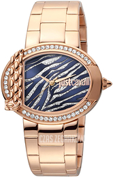 Just Cavalli Niebieski/Stal w kolorze różowego złota Ø40 mm JC1L111M0105