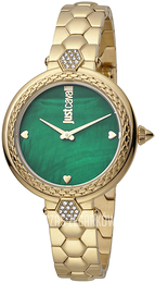 Just Cavalli Zielony/Stal w odcieniu złota Ø34 mm JC1L128M0575