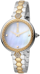 Just Cavalli Biały/Stal w odcieniu złota Ø34 mm JC1L128M0595
