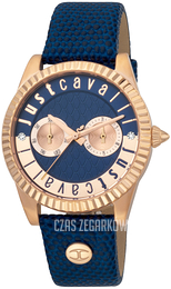 Just Cavalli Niebieski/Skóra Ø36 mm JC1L142L0035