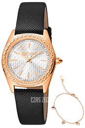 Just Cavalli Glam Srebrny/Skóra Ø30 mm JC1L239L0035