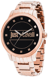 Just Cavalli Huge Czarny/Stal w kolorze różowego złota Ø46 mm R7253127524
