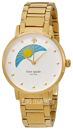 Kate Spade Gramercy Biały/Stal w odcieniu złota Ø34 mm KSW1072