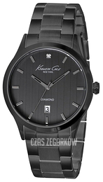 Kenneth Cole Genuine Diamond Czarny/Stal Ø42 mm 10021097