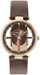Kenneth Cole Transparency Brązowy/Skóra Ø36 mm KC15004003