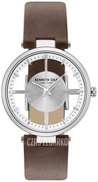 Kenneth Cole Transparency Srebrny/Skóra Ø36 mm KC15004005