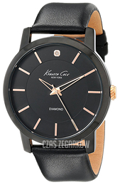 Kenneth Cole Genuine Diamond Czarny/Skóra Ø44 mm KC8106