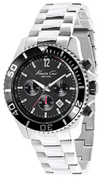 Kenneth Cole Czarny/Stal Ø44 mm KC9250