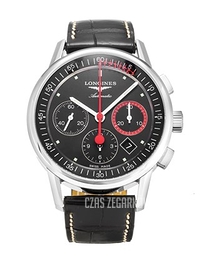 Longines Column Wheel Czarny/Skóra Ø41 mm L4.754.4.52.3