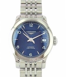 Longines Record Niebieski/Stal Ø26 mm L2.320.4.96.6