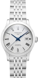 Longines Record Biały/Stal Ø30 mm L2.321.4.11.6