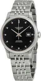 Longines Record Czarny/Stal Ø30 mm L2.321.4.57.6
