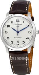 Longines Master Srebrny/Skóra Ø38.5 mm L2.628.4.78.5