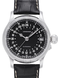 Longines Heritage Czarny/Skóra Ø47.5 mm L2.751.4.53.4