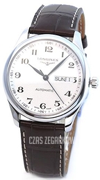 Longines Master Srebrny/Skóra Ø38.5 mm L2.755.4.78.3