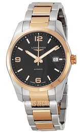 Longines Conquest Czarny/18 karatowe różowe złoto Ø40 mm L2.785.5.56.7