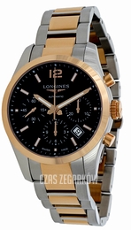 Longines Conquest Czarny/18 karatowe różowe złoto Ø41 mm L2.786.5.56.7