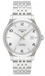 Longines Record Srebrny/Stal Ø40 mm L2.821.4.76.6
