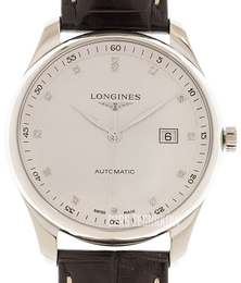 Longines Master Srebrny/Skóra Ø42 mm L2.893.4.77.3