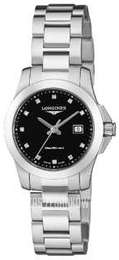Longines Conquest Ladies Czarny/Stal Ø29.5 mm L3.277.4.57.6