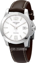 Longines Conquest Ladies Biały/Skóra Ø34 mm L3.377.4.16.5