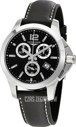 Longines Conquest Ladies Czarny/Skóra Ø36 mm L3.379.4.56.3